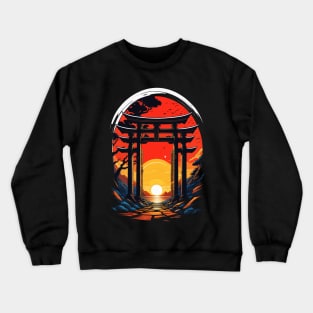 Sunset Gate Japanese Torii Art Crewneck Sweatshirt